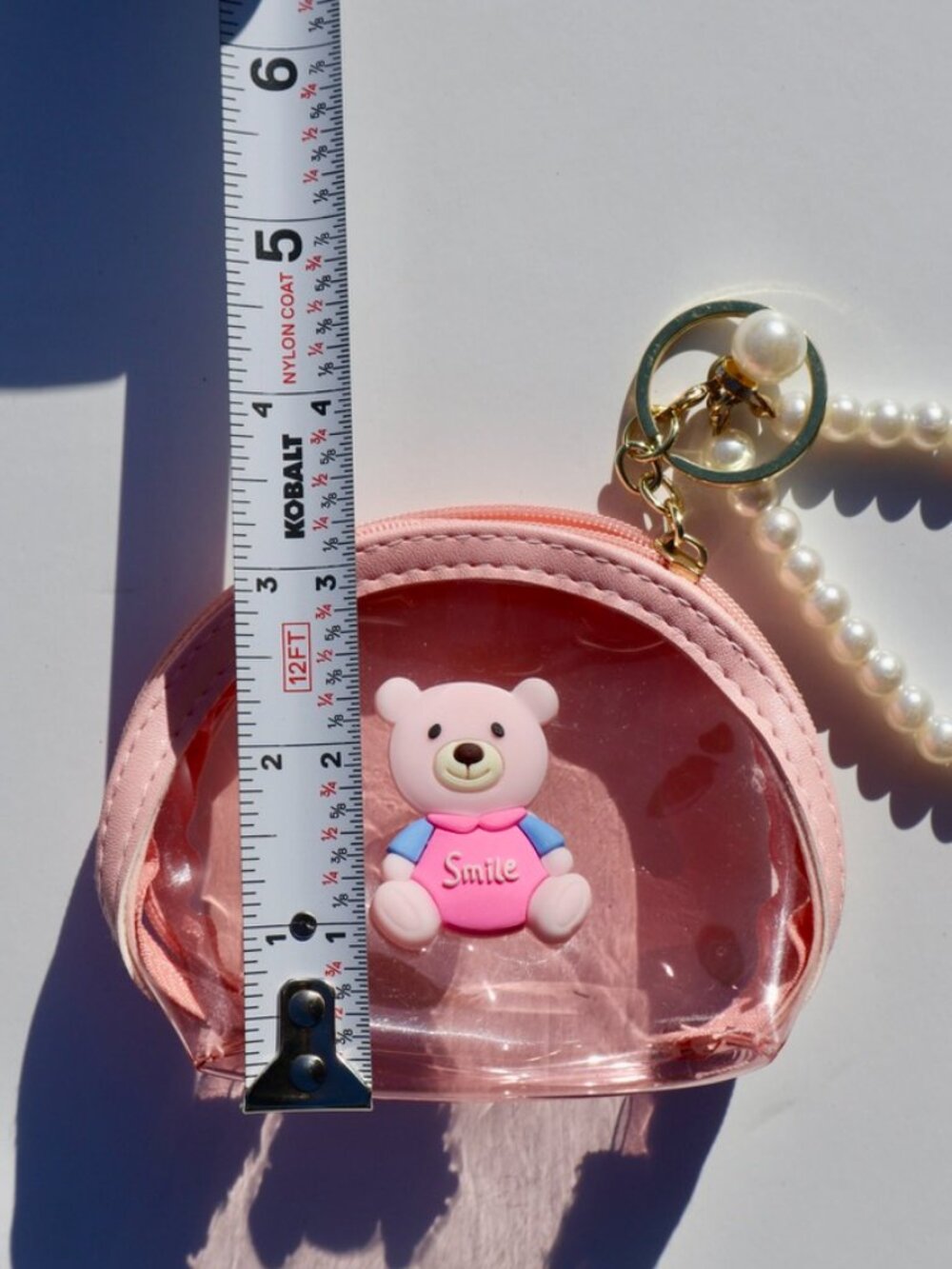 NWOT Pink Bear Coin Purse Keychain - Picture 4 of 5